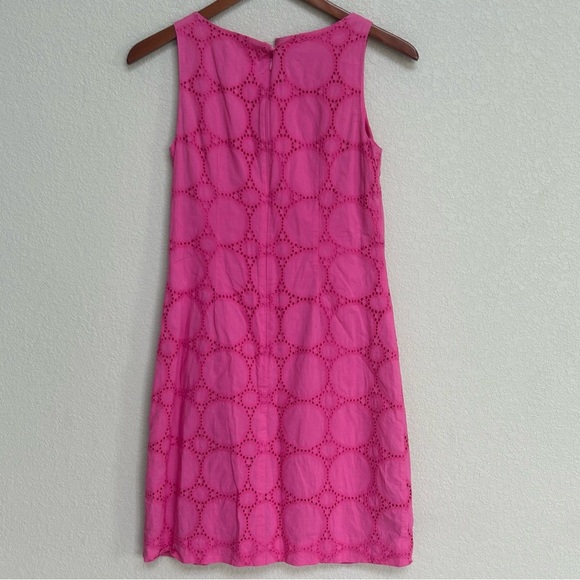 Eliza J Pink Eyelet Sheath Dress 0 Sleeveless Summer Floral Embroidered Circles - Picture 3 of 6
